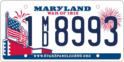 MD license plate 1MD8993