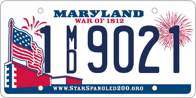 MD license plate 1MD9021