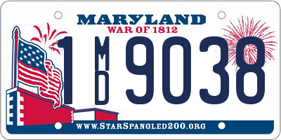 MD license plate 1MD9038