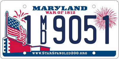 MD license plate 1MD9051