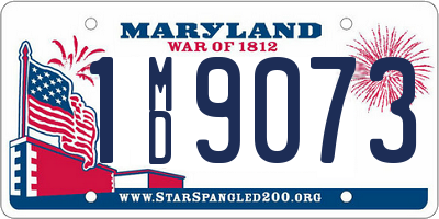 MD license plate 1MD9073