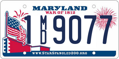 MD license plate 1MD9077