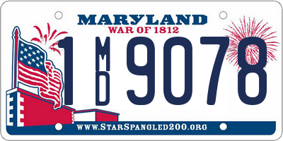 MD license plate 1MD9078