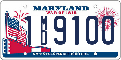 MD license plate 1MD9100