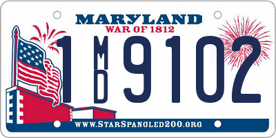 MD license plate 1MD9102