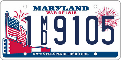 MD license plate 1MD9105