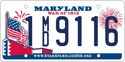 MD license plate 1MD9116