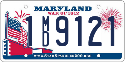 MD license plate 1MD9121