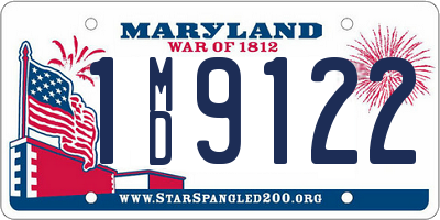 MD license plate 1MD9122