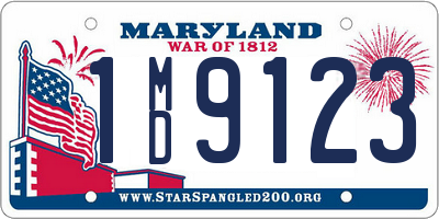 MD license plate 1MD9123