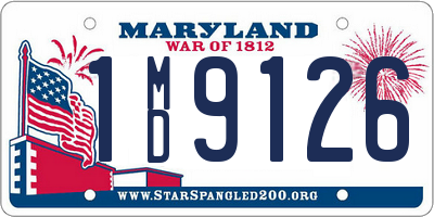 MD license plate 1MD9126