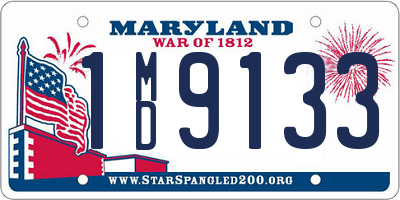 MD license plate 1MD9133