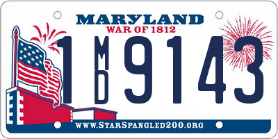 MD license plate 1MD9143