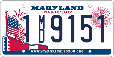 MD license plate 1MD9151