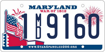 MD license plate 1MD9160