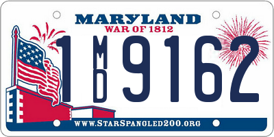 MD license plate 1MD9162