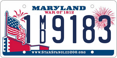 MD license plate 1MD9183