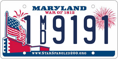 MD license plate 1MD9191