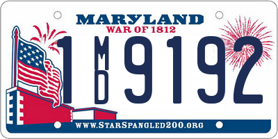 MD license plate 1MD9192