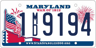 MD license plate 1MD9194