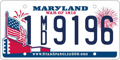 MD license plate 1MD9196