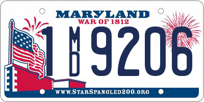 MD license plate 1MD9206