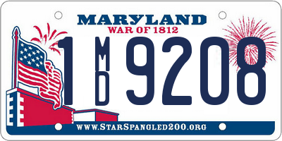 MD license plate 1MD9208