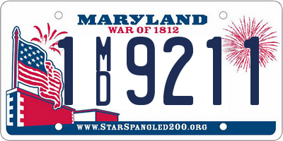 MD license plate 1MD9211