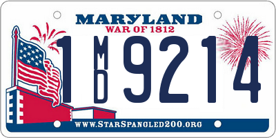 MD license plate 1MD9214