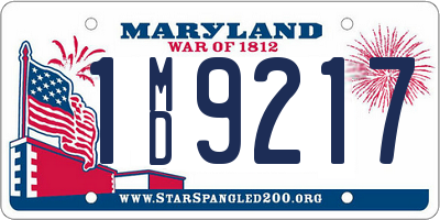 MD license plate 1MD9217