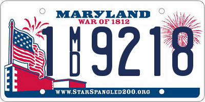 MD license plate 1MD9218