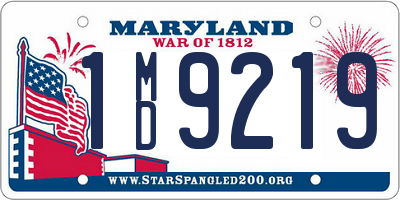 MD license plate 1MD9219