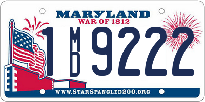 MD license plate 1MD9222