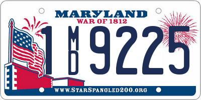 MD license plate 1MD9225