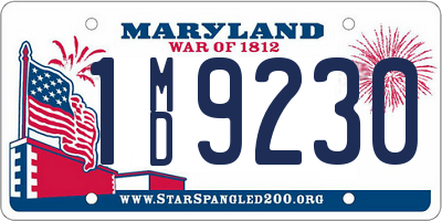 MD license plate 1MD9230