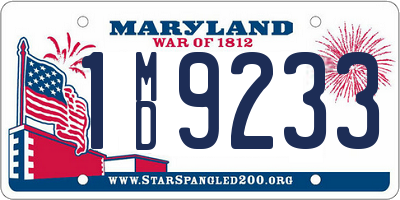 MD license plate 1MD9233