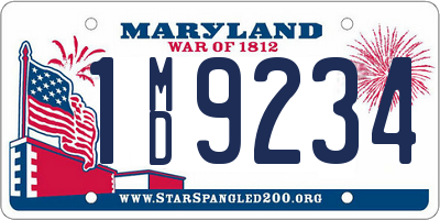 MD license plate 1MD9234