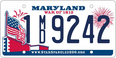 MD license plate 1MD9242