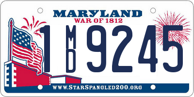 MD license plate 1MD9245