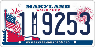 MD license plate 1MD9253