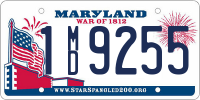 MD license plate 1MD9255