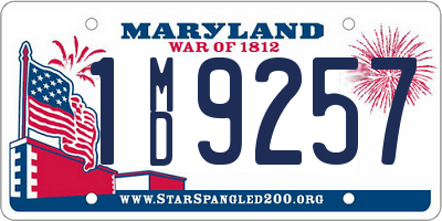 MD license plate 1MD9257