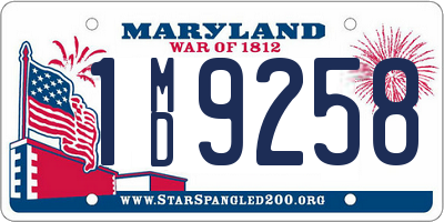 MD license plate 1MD9258