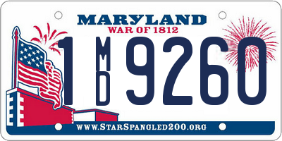 MD license plate 1MD9260