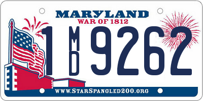 MD license plate 1MD9262