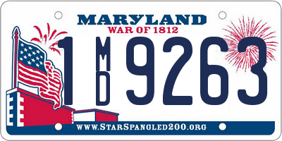 MD license plate 1MD9263