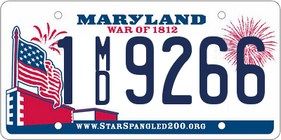 MD license plate 1MD9266