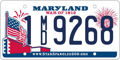 MD license plate 1MD9268