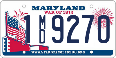 MD license plate 1MD9270