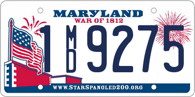 MD license plate 1MD9275